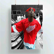 Onyourcases Tupac Shakur Red Wings T shirt Mens 2pac tee Custom Poster Silk Poster Wall Decor Home Art Decoration Wall Art Satin Silky Decorative Wallpaper Personalized Wall Hanging 20x14 Inch 24x35 Inch Poster
