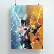 Onyourcases Uchiha Sasuke vs Naruto Shippuden Great Custom Poster Silk Poster Wall Decor Home Art Decoration Wall Art Satin Silky Decorative Wallpaper Personalized Wall Hanging 20x14 Inch 24x35 Inch Poster