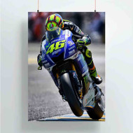 Onyourcases Valentino Rossi 46 Moto GP Custom Poster Silk Poster Wall Decor Home Art Decoration Wall Art Satin Silky Decorative Wallpaper Personalized Wall Hanging 20x14 Inch 24x35 Inch Poster