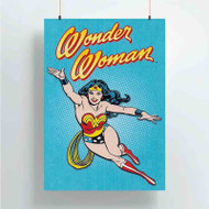 Onyourcases Wonder Woman Flying Custom Poster Silk Poster Wall Decor Home Art Decoration Wall Art Satin Silky Decorative Wallpaper Personalized Wall Hanging 20x14 Inch 24x35 Inch Poster