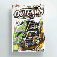 Onyourcases World of Outlaws Sprint Cars Custom Poster Silk Poster Wall Decor Home Art Decoration Wall Art Satin Silky Decorative Wallpaper Personalized Wall Hanging 20x14 Inch 24x35 Inch Poster