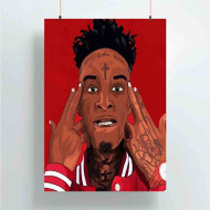 Onyourcases 21 savage Custom Poster Silk Poster Wall Decor Best Home Decoration Wall Art Satin Silky Decorative Wallpaper Personalized Wall Hanging 20x14 Inch 24x35 Inch Poster