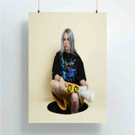 Onyourcases Billie Eilish Newest Custom Poster Silk Poster Wall Decor Best Home Decoration Wall Art Satin Silky Decorative Wallpaper Personalized Wall Hanging 20x14 Inch 24x35 Inch Poster