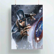 Onyourcases captain america Trending Custom Poster Silk Poster Wall Decor Best Home Decoration Wall Art Satin Silky Decorative Wallpaper Personalized Wall Hanging 20x14 Inch 24x35 Inch Poster