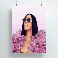 Onyourcases cardi b Quality Custom Poster Silk Poster Wall Decor Best Home Decoration Wall Art Satin Silky Decorative Wallpaper Personalized Wall Hanging 20x14 Inch 24x35 Inch Poster