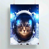 Onyourcases catstronaut Custom Poster Silk Poster Wall Decor Best Home Decoration Wall Art Satin Silky Decorative Wallpaper Personalized Wall Hanging 20x14 Inch 24x35 Inch Poster