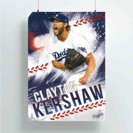 Onyourcases Clayton Kershaw MLB Los Angeles Dodgers Custom Poster Silk Poster Wall Decor Best Home Decoration Wall Art Satin Silky Decorative Wallpaper Personalized Wall Hanging 20x14 Inch 24x35 Inch Poster