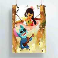 Onyourcases Cute Lilo and Stitch Custom Poster Silk Poster Wall Decor Best Home Decoration Wall Art Satin Silky Decorative Wallpaper Personalized Wall Hanging 20x14 Inch 24x35 Inch Poster