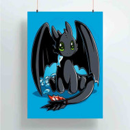 Onyourcases Cute Toothless Custom Poster Silk Poster Wall Decor Best Home Decoration Wall Art Satin Silky Decorative Wallpaper Personalized Wall Hanging 20x14 Inch 24x35 Inch Poster