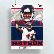 Onyourcases Deshaun Watson NFL Houston Texans Custom Poster Silk Poster Wall Decor Best Home Decoration Wall Art Satin Silky Decorative Wallpaper Personalized Wall Hanging 20x14 Inch 24x35 Inch Poster