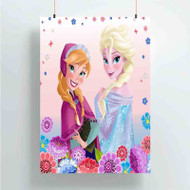 Onyourcases Disney Anna and Elsa Custom Poster Silk Poster Wall Decor Best Home Decoration Wall Art Satin Silky Decorative Wallpaper Personalized Wall Hanging 20x14 Inch 24x35 Inch Poster