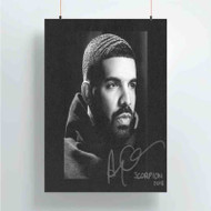 Onyourcases Drake Blue Tint Custom Poster Silk Poster Wall Decor Best Home Decoration Wall Art Satin Silky Decorative Wallpaper Personalized Wall Hanging 20x14 Inch 24x35 Inch Poster