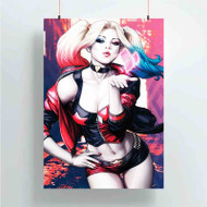 Onyourcases Harley Quinn Kiss Custom Poster Silk Poster Wall Decor Best Home Decoration Wall Art Satin Silky Decorative Wallpaper Personalized Wall Hanging 20x14 Inch 24x35 Inch Poster
