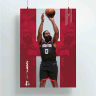 Onyourcases James Harden Houston Rockets NBA Custom Poster Silk Poster Wall Decor Best Home Decoration Wall Art Satin Silky Decorative Wallpaper Personalized Wall Hanging 20x14 Inch 24x35 Inch Poster