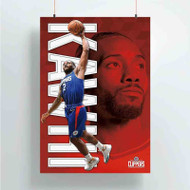 Onyourcases Kawhi Leonard Los Angeles Clippers NBA Custom Poster Silk Poster Wall Decor Best Home Decoration Wall Art Satin Silky Decorative Wallpaper Personalized Wall Hanging 20x14 Inch 24x35 Inch Poster