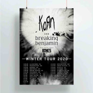 Onyourcases Korn and Breaking Benjamin Winter Tour Custom Poster Silk Poster Wall Decor Best Home Decoration Wall Art Satin Silky Decorative Wallpaper Personalized Wall Hanging 20x14 Inch 24x35 Inch Poster
