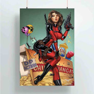 Onyourcases Lady Deadpool Custom Poster Silk Poster Wall Decor Best Home Decoration Wall Art Satin Silky Decorative Wallpaper Personalized Wall Hanging 20x14 Inch 24x35 Inch Poster
