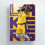 Onyourcases Lebron James Los Angeles Lakers NBA Custom Poster Silk Poster Wall Decor Best Home Decoration Wall Art Satin Silky Decorative Wallpaper Personalized Wall Hanging 20x14 Inch 24x35 Inch Poster