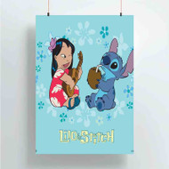 Onyourcases Lilo and Stitch Cute Custom Poster Silk Poster Wall Decor Best Home Decoration Wall Art Satin Silky Decorative Wallpaper Personalized Wall Hanging 20x14 Inch 24x35 Inch Poster