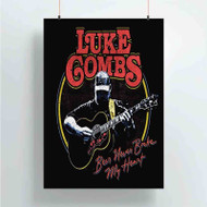 Onyourcases Luke Combs Beer Never Broke My Heart Custom Poster Silk Poster Wall Decor Best Home Decoration Wall Art Satin Silky Decorative Wallpaper Personalized Wall Hanging 20x14 Inch 24x35 Inch Poster