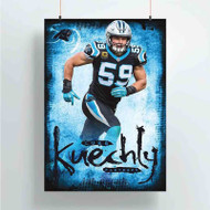 Onyourcases Luke Kuechly NFL Carolina Panthers Custom Poster Silk Poster Wall Decor Best Home Decoration Wall Art Satin Silky Decorative Wallpaper Personalized Wall Hanging 20x14 Inch 24x35 Inch Poster