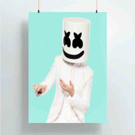 Onyourcases marshmello Custom Poster Silk Poster Wall Decor Best Home Decoration Wall Art Satin Silky Decorative Wallpaper Personalized Wall Hanging 20x14 Inch 24x35 Inch Poster