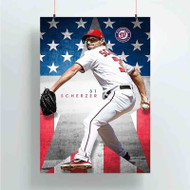 Onyourcases Max Scherzer MLB Washington Nationals Custom Poster Silk Poster Wall Decor Best Home Decoration Wall Art Satin Silky Decorative Wallpaper Personalized Wall Hanging 20x14 Inch 24x35 Inch Poster