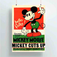 Onyourcases Mickey mouse Cuts Up Custom Poster Silk Poster Wall Decor Best Home Decoration Wall Art Satin Silky Decorative Wallpaper Personalized Wall Hanging 20x14 Inch 24x35 Inch Poster