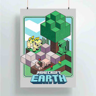 Onyourcases Minecraft Earth Custom Poster Silk Poster Wall Decor Best Home Decoration Wall Art Satin Silky Decorative Wallpaper Personalized Wall Hanging 20x14 Inch 24x35 Inch Poster