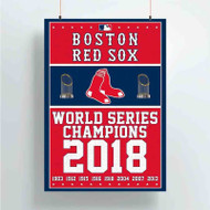 Onyourcases MLB Boston Red Sox Champions Custom Poster Silk Poster Wall Decor Best Home Decoration Wall Art Satin Silky Decorative Wallpaper Personalized Wall Hanging 20x14 Inch 24x35 Inch Poster