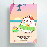Onyourcases Molang Custom Poster Silk Poster Wall Decor Best Home Decoration Wall Art Satin Silky Decorative Wallpaper Personalized Wall Hanging 20x14 Inch 24x35 Inch Poster