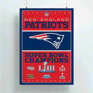 Onyourcases NFL New England Patriots Champions Custom Poster Silk Poster Wall Decor Best Home Decoration Wall Art Satin Silky Decorative Wallpaper Personalized Wall Hanging 20x14 Inch 24x35 Inch Poster