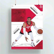 Onyourcases Russell Westbrook Houston Rockets NBA Custom Poster Silk Poster Wall Decor Best Home Decoration Wall Art Satin Silky Decorative Wallpaper Personalized Wall Hanging 20x14 Inch 24x35 Inch Poster