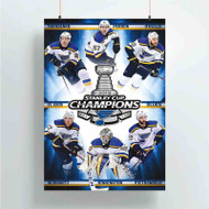 Onyourcases Saint Louis Blues NHL Finals Champions Custom Poster Silk Poster Wall Decor Best Home Decoration Wall Art Satin Silky Decorative Wallpaper Personalized Wall Hanging 20x14 Inch 24x35 Inch Poster