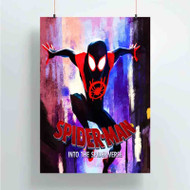 Onyourcases Spider Man Into the Spider Verse Trending Custom Poster Silk Poster Wall Decor Best Home Decoration Wall Art Satin Silky Decorative Wallpaper Personalized Wall Hanging 20x14 Inch 24x35 Inch Poster