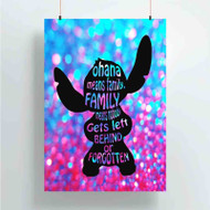 Onyourcases stitch ohana means family Trending Custom Poster Silk Poster Wall Decor Best Home Decoration Wall Art Satin Silky Decorative Wallpaper Personalized Wall Hanging 20x14 Inch 24x35 Inch Poster