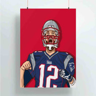 Onyourcases Tom Brady Trending Custom Poster Silk Poster Wall Decor Best Home Decoration Wall Art Satin Silky Decorative Wallpaper Personalized Wall Hanging 20x14 Inch 24x35 Inch Poster