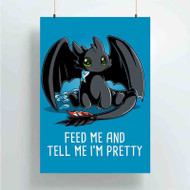 Onyourcases Toothless Trending Custom Poster Silk Poster Wall Decor Best Home Decoration Wall Art Satin Silky Decorative Wallpaper Personalized Wall Hanging 20x14 Inch 24x35 Inch Poster