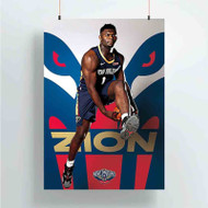 Onyourcases Zion Williamson New Orleans Pelicans NBA Custom Poster Silk Poster Wall Decor Best Home Decoration Wall Art Satin Silky Decorative Wallpaper Personalized Wall Hanging 20x14 Inch 24x35 Inch Poster