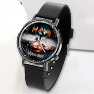 Onyourcases Def Leppard Mirror Ball Live More 2011 Custom Watch Awesome Unisex Black Classic Plastic Top Brand Quartz Watch for Men Women Premium with Gift Box Watches
