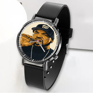 Onyourcases Ice Cube Smoke Custom Watch Awesome Unisex Black Classic Plastic Top Brand Quartz Watch for Men Women Premium with Gift Box Watches