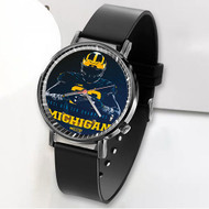 Onyourcases University of Michigan Football Custom Watch Awesome Unisex Black Classic Plastic Top Brand Quartz Watch for Men Women Premium with Gift Box Watches