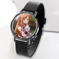 Onyourcases Yuuki Asuna Sword Art Online Custom Watch Awesome Unisex Black Classic Plastic Top Brand Quartz Watch for Men Women Premium with Gift Box Watches