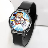 Onyourcases Asuna Sword Art Online Blue and White Custom Watch Awesome Unisex Black Classic Plastic Quartz Top Brand Watch for Men Women Premium with Gift Box Watches