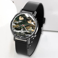 Onyourcases Attack on Titan Levi and Eren Custom Watch Awesome Unisex Black Classic Plastic Quartz Top Brand Watch for Men Women Premium with Gift Box Watches