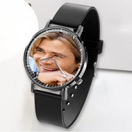 Onyourcases Chris Hemsworth Custom Watch Awesome Unisex Black Classic Plastic Quartz Top Brand Watch for Men Women Premium with Gift Box Watches