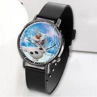 Onyourcases Disney Olaf Custom Watch Awesome Unisex Black Classic Plastic Quartz Top Brand Watch for Men Women Premium with Gift Box Watches