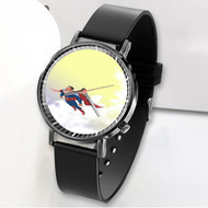 Onyourcases Flying Superman Custom Watch Awesome Unisex Black Classic Plastic Quartz Top Brand Watch for Men Women Premium with Gift Box Watches