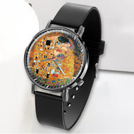 Onyourcases Gustav Klimt The Kiss Custom Watch Awesome Unisex Black Classic Plastic Quartz Top Brand Watch for Men Women Premium with Gift Box Watches