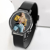Onyourcases Lady Gaga Photo Custom Watch Awesome Unisex Black Classic Plastic Quartz Top Brand Watch for Men Women Premium with Gift Box Watches